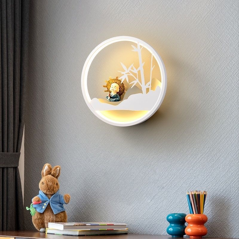 Modern Minimalist Cartoon Children's Room Wall Lamp Intelligent Dimming