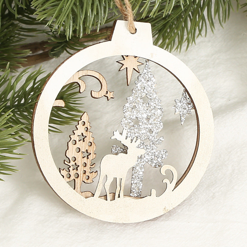 Creative Christmas Decorative Wood Products Small Pendant