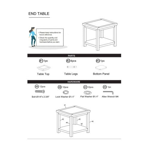 End Table Dark Cherry Open Shelf Natural Wood Grain Design 1pc Table Living Room Furniture