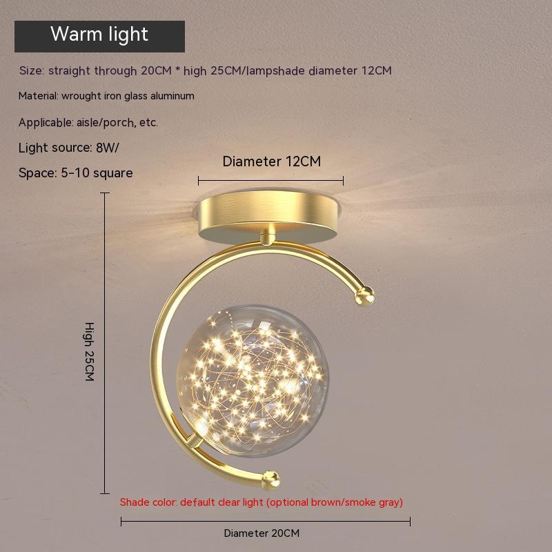 Modern Minimalist Aisle Creative Glass Hallway Light Starry Sky Living Room Ceiling Led Ceiling Light