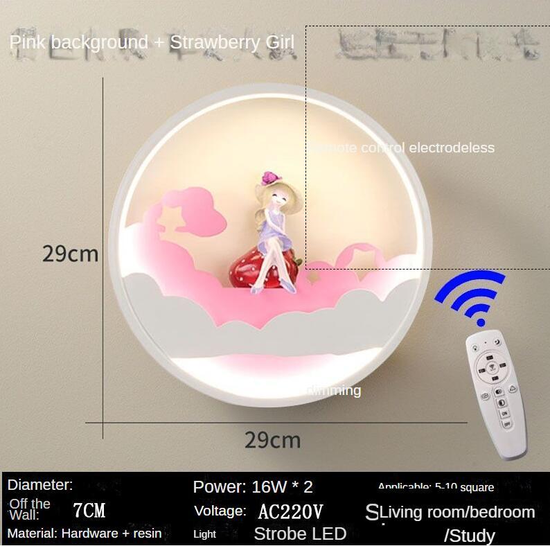 Modern Minimalist Cartoon Children's Room Wall Lamp Intelligent Dimming