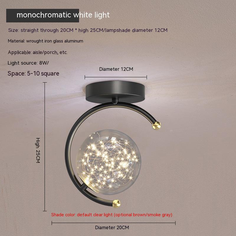 Modern Minimalist Aisle Creative Glass Hallway Light Starry Sky Living Room Ceiling Led Ceiling Light