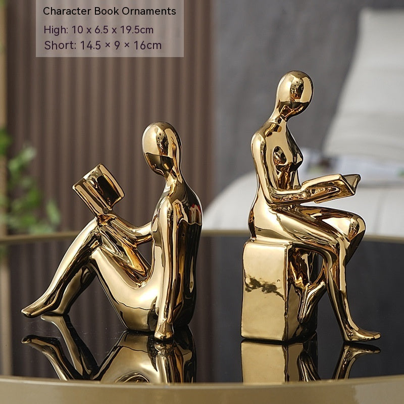 Modern Minimalist Silver Electroplated Character Abstract Bookend Artware Decorations Ornaments