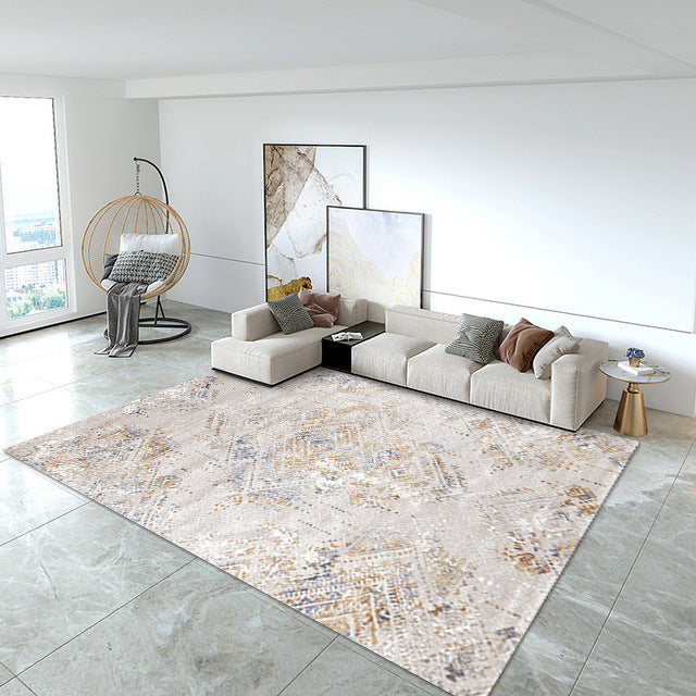 Modern Minimalist Crystal Velvet Printed Living Room Rug