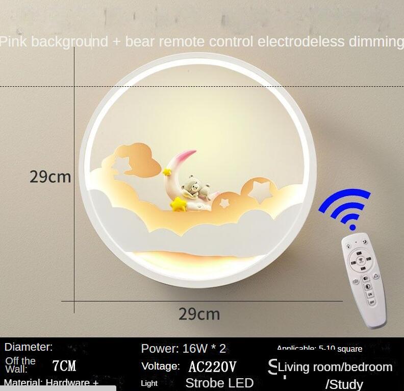 Modern Minimalist Cartoon Children's Room Wall Lamp Intelligent Dimming