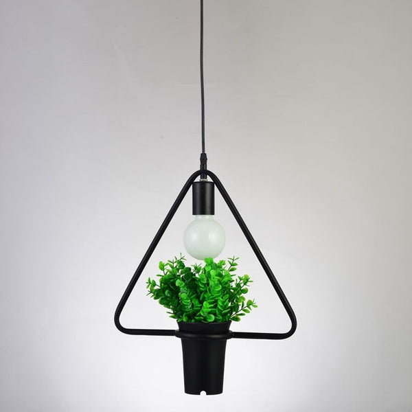 Modern Minimalist Geometric Wrought Iron Plant Flower Pot Chandelier