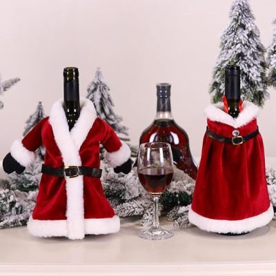 Christmas dress wine bottle set