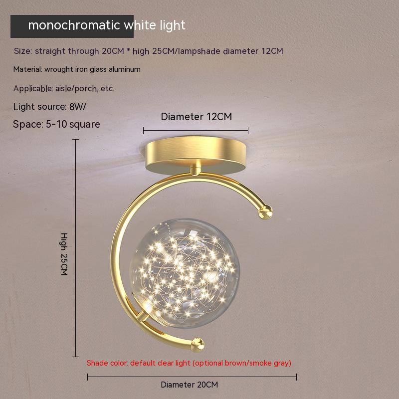 Modern Minimalist Aisle Creative Glass Hallway Light Starry Sky Living Room Ceiling Led Ceiling Light