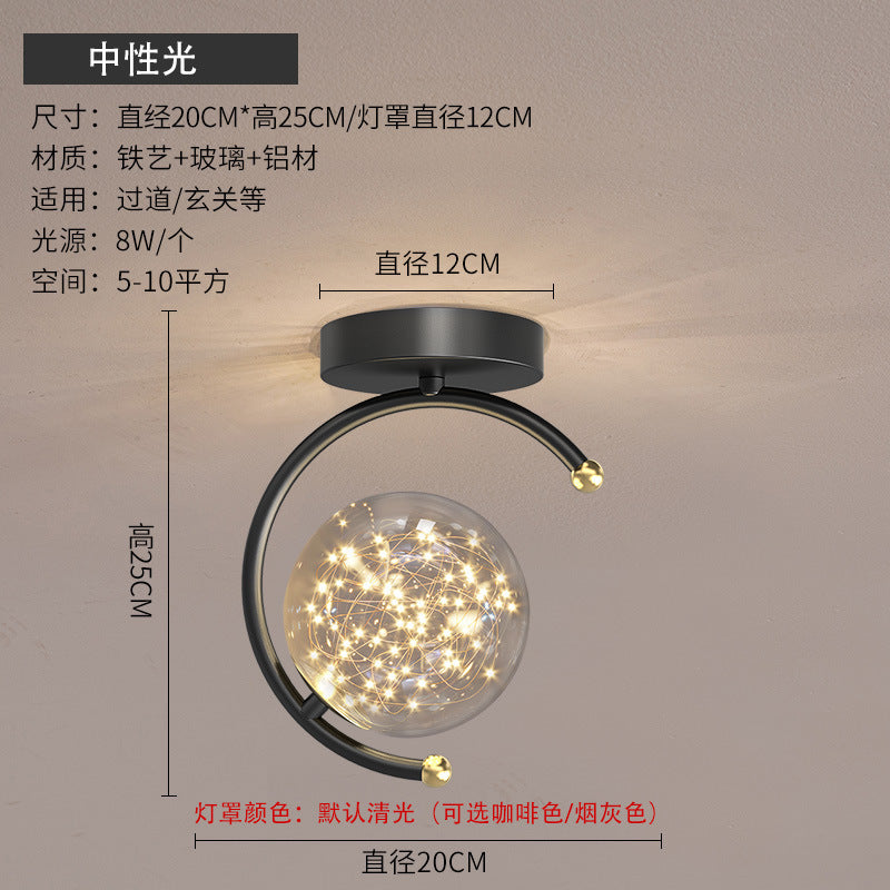 Modern Minimalist Aisle Creative Glass Hallway Light Starry Sky Living Room Ceiling Led Ceiling Light