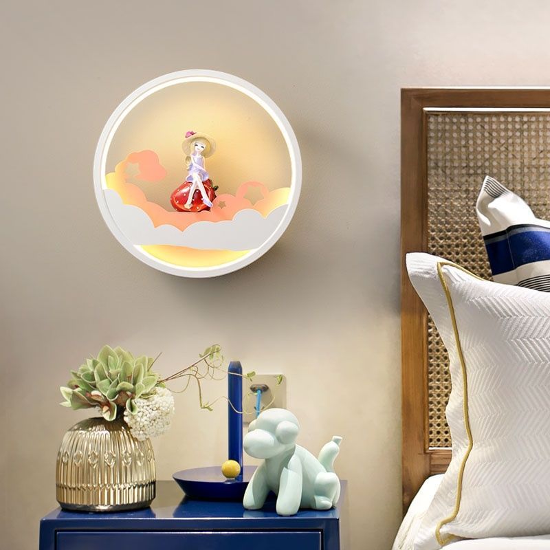 Modern Minimalist Cartoon Children's Room Wall Lamp Intelligent Dimming