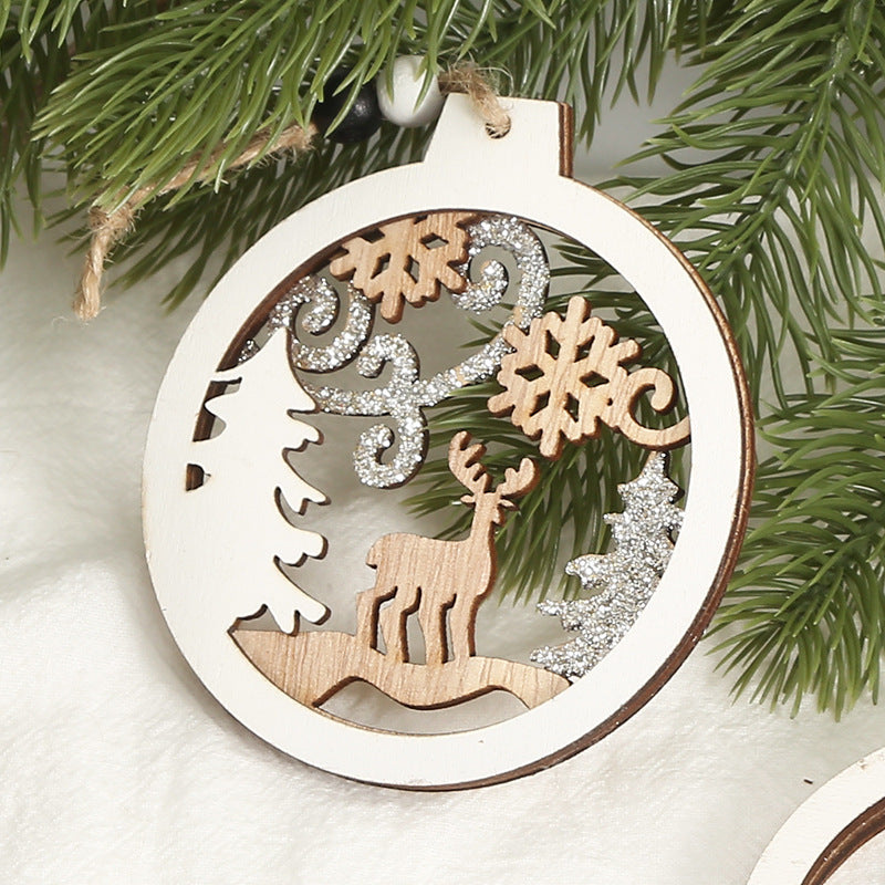 Creative Christmas Decorative Wood Products Small Pendant