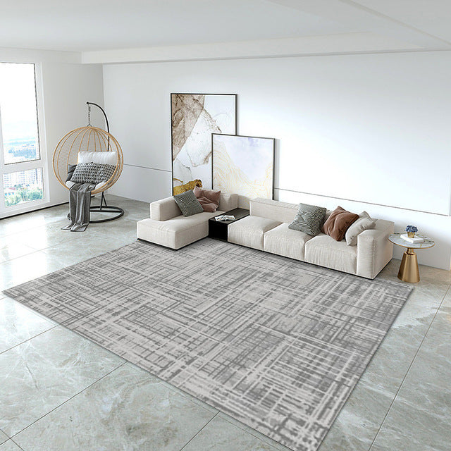 Modern Minimalist Crystal Velvet Printed Living Room Rug