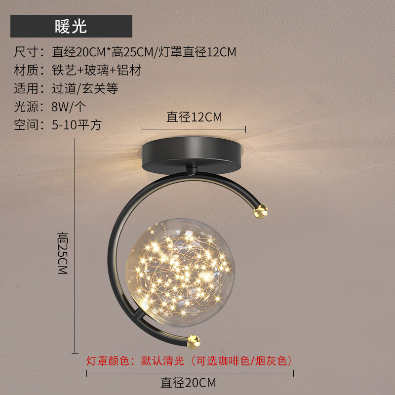 Modern Minimalist Aisle Creative Glass Hallway Light Starry Sky Living Room Ceiling Led Ceiling Light