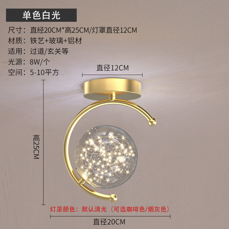 Modern Minimalist Aisle Creative Glass Hallway Light Starry Sky Living Room Ceiling Led Ceiling Light