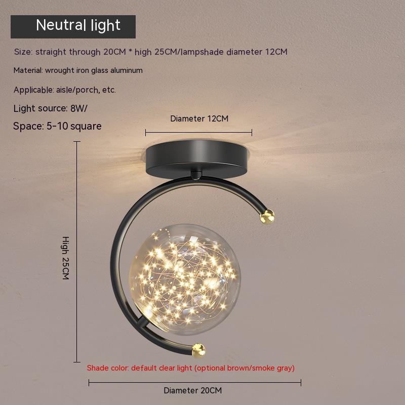 Modern Minimalist Aisle Creative Glass Hallway Light Starry Sky Living Room Ceiling Led Ceiling Light