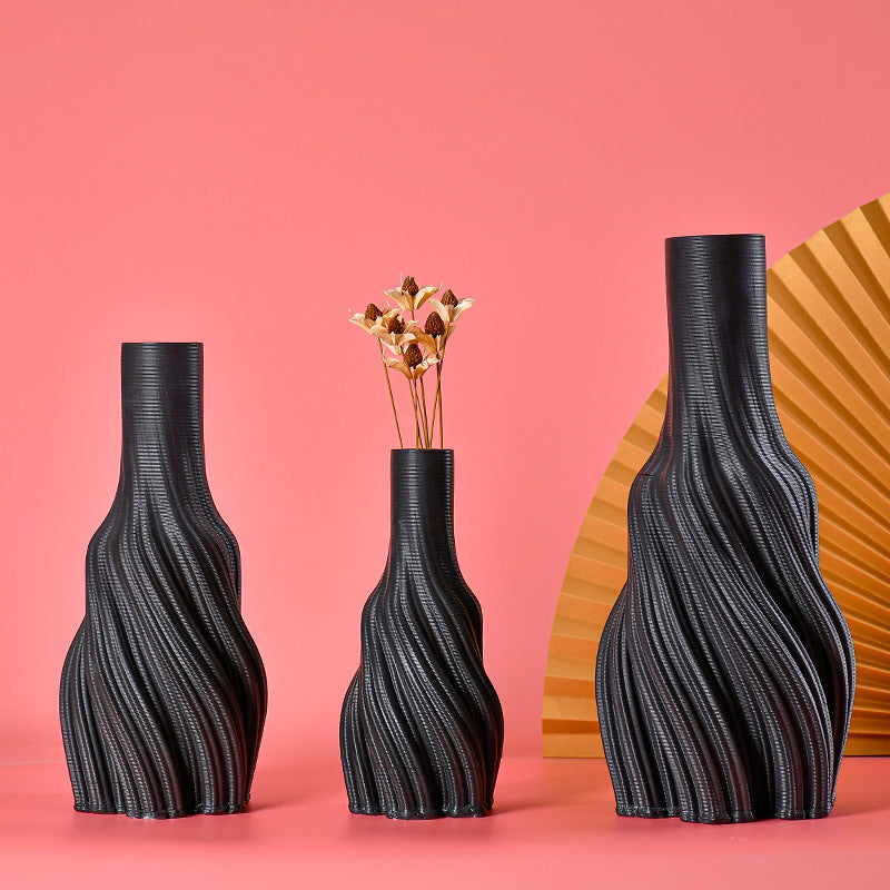 Modern Minimalist Model Room Soft Decoration Black Creative Decorative Vase